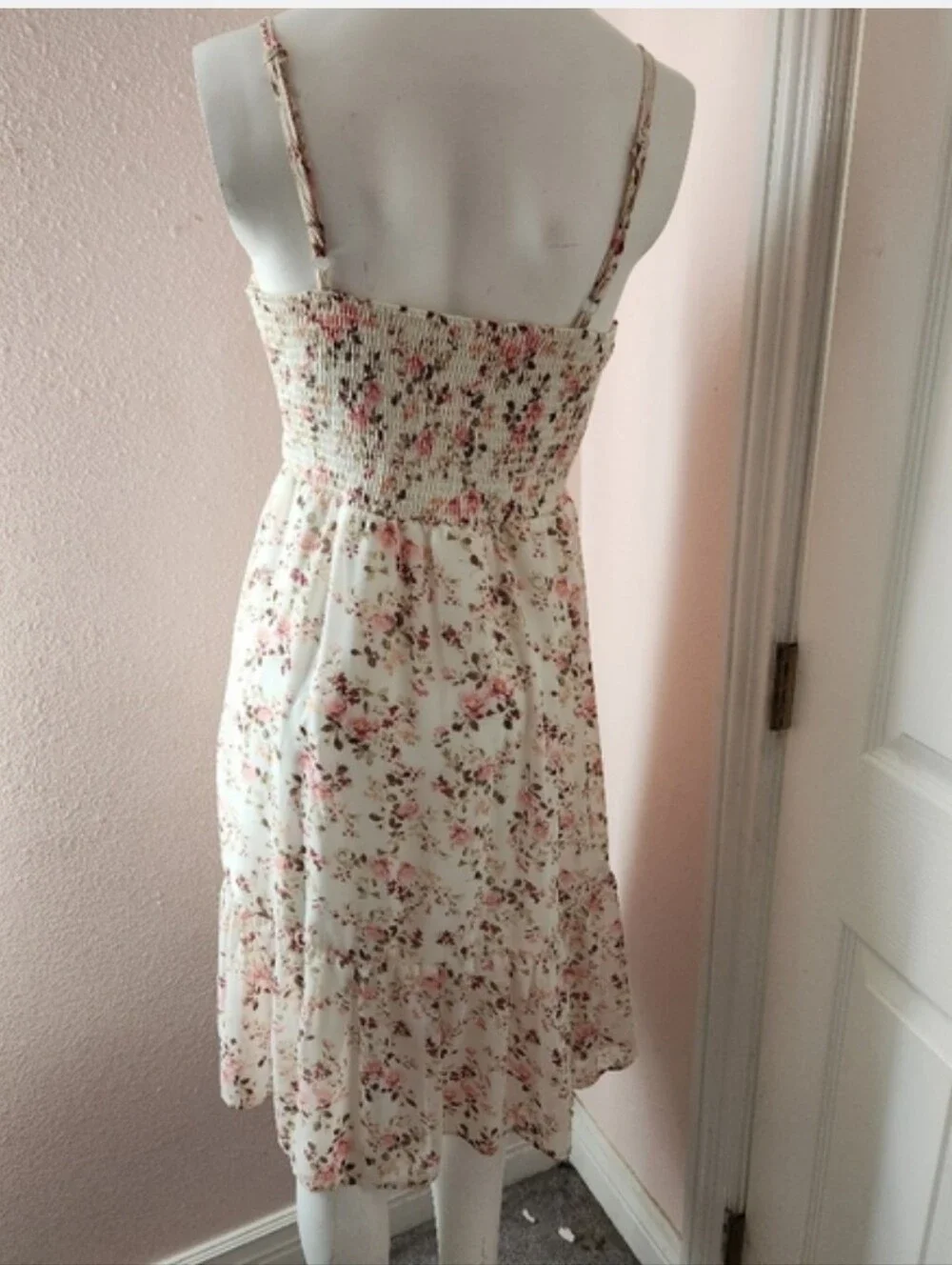 NWOT As U Wish Floral Tie-Front Dress with Pink & Green Accents Size XL